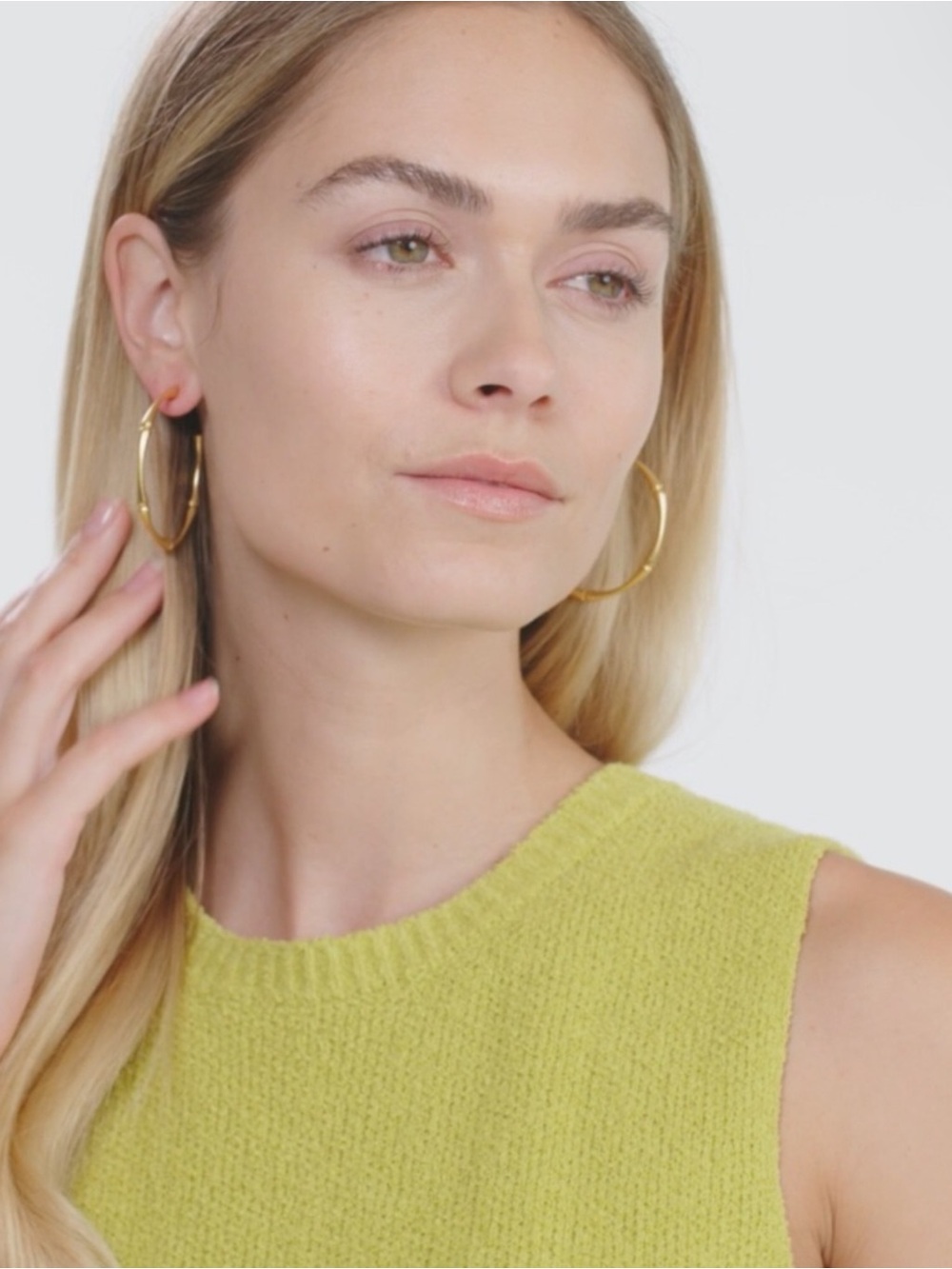 NWOT Julie Vos Bamboo Hoop Earrings - Picture 3 of 6